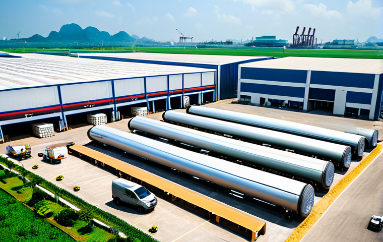 하이퍼루프 교통의 신규 시장 창출 전략 - Business & Commerce**
"A modern, bustling industrial park in Vietnam, connected by sleek, elevated ...