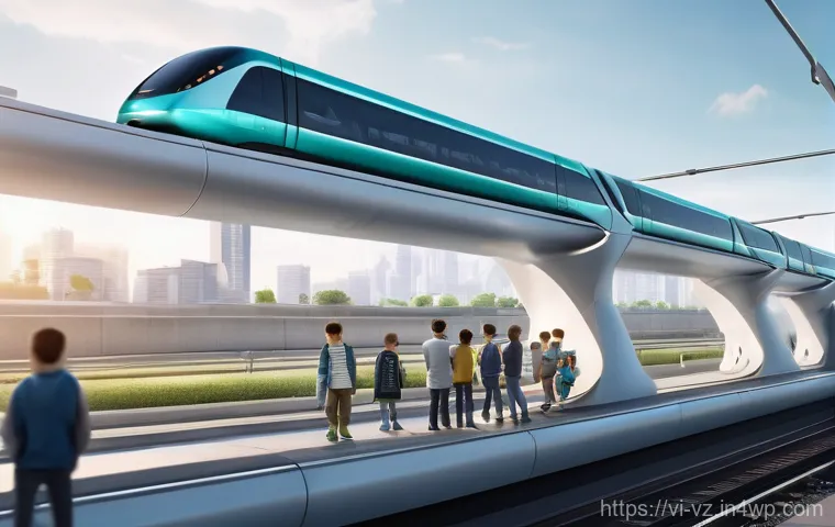 하이퍼루프 기술의 연구 및 개발 현황 - **Prompt:** An interior view of a Hyperloop passenger pod, designed for comfort and efficiency. The ...