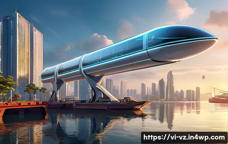 하이퍼루프와 물류 효율성 향상 방안 - **Prompt:** "A vibrant, futuristic depiction of a high-speed Hyperloop cargo pod, sleek and aerodyna...