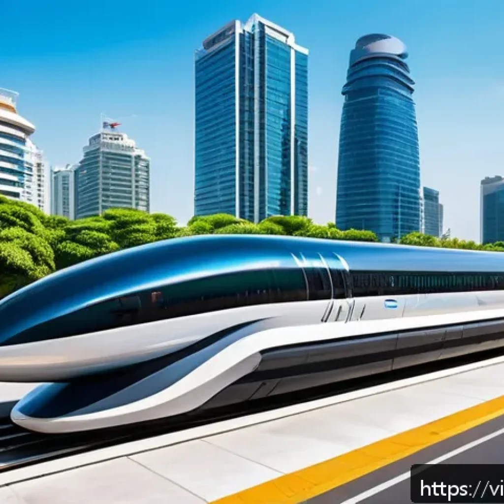 하이퍼루프의 사회적 수용도 조사 - A futuristic Hyperloop station in Ho Chi Minh City bustling with diverse Vietnamese passengers inclu...