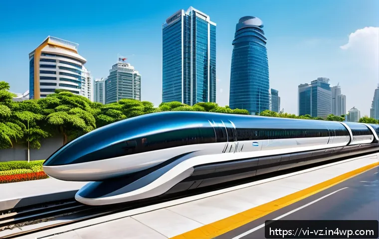 하이퍼루프의 사회적 수용도 조사 - A futuristic Hyperloop station in Ho Chi Minh City bustling with diverse Vietnamese passengers inclu...